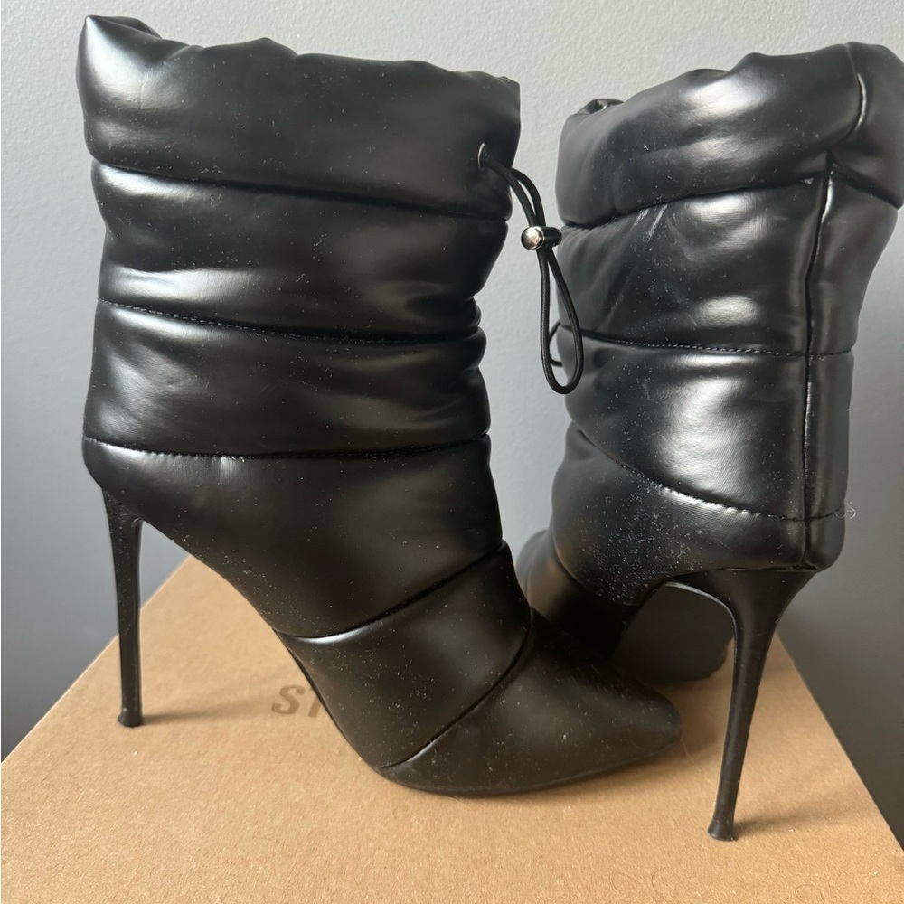 STEVE MADDEN CLOAK POINTED TOE MID-CALF BOOTIES worn once
